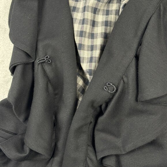 Alice + Olivia Ruffle Front Vest Ponte Knit Sleeveless Blouse Black Womens Small - Picture 8 of 10